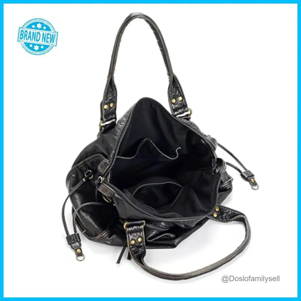 Large Hobo Crossbody Bag Vintage Y2K Style Soft Leather Tote Shoulder Purse